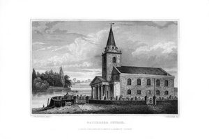 Battersea Church, Battersea, London, 1829. av J. Rogers