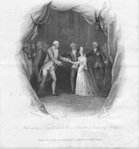 Første møte mellom George III med prinsesse Charlotte..., 1761, midten av 1800-tallet. av J. Rogers