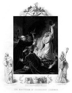 Erkebiskop Cranmers martyrium, 1556, 1877 av J. Rogers