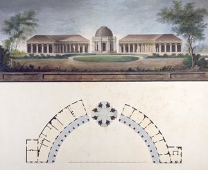 The Temple of the Sun at Bayreuth Hermitage ca. 1780 (wc på papir) av J. Saher