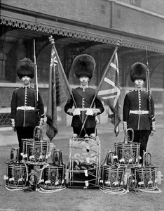 Fargene og trommene til 2nd Grenadier Guards, 1896