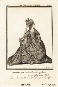 Frøken Elizabeth Younge i karakteren til Zara i William Congreves The Mourning Bride av J. Thornthwaite