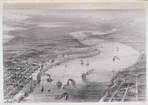 Fugleperspektiv av New Orleans, fra 