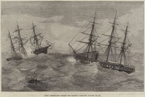 HMS Immortalite finner den forlatte Margaret Pollock til sjøs av J. Wells