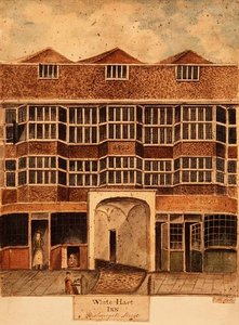 White Hart Inn, Bishopsgate Street, ca. 1810 av J. Williams