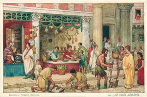 Gammelt romersk gatebilde (farge litho)