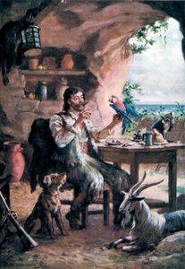 Robinson Crusoe (farge litho)