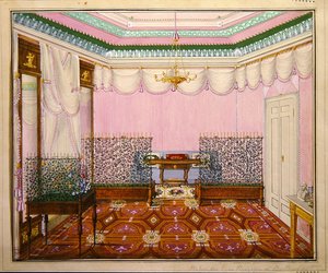 Et nyklassisk Biedermeier-skriverom i Schloss Ballenstedt, Saxe-Anhalt av J. Willing