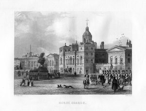 Horse Guards, London, 1800-tallet. av J. Woods