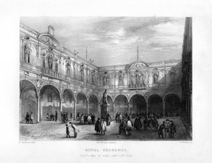 The Royal Exchange, London, 1800-tallet. av J. Woods