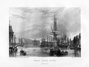 West India Dock, London, 1800-tallet.