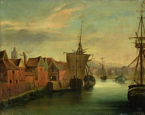 St. Catherines Quay, Ipswich, ca. 1830 (bord)