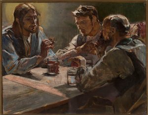 Kristus i Emmaus av Jacek Malczewski