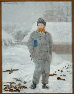 Portrett av Adolf Dygasiński med fugler av Jacek Malczewski