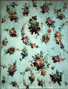 Dekor av blomster og druer (olje på lerret) av Jacob Ber