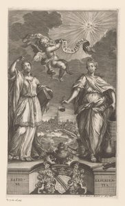 Allegory of Medicine i Strasbourg Pharmacopoeia Argentoratensis (tittel på objekt) av Jacob Andreas Fridrich (I)