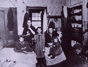 Slumbolig, New York City ca. 1905 (s/hvitt-bilde)