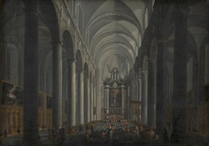 Interiør i jesuittkirken i Brugge av Jacob Balthasar Peeters
