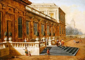The Return of the Prodigal Son on the Steps of a Classic Palace (olje på lerret) av Jacob Balthasar Peeters