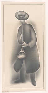 Gatemusiker med blåseinstrument av Jacob Bendien (signed by artist)