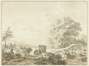 Kupert landskap med reisebil