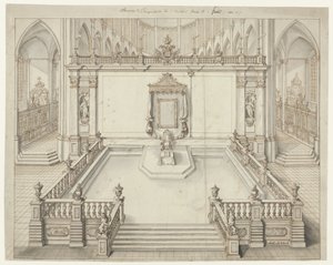 Tronesal i St. Bavo-kirken i Gent for innsettelsen av Karl VI, tysk keiser, i 1717 av Jacob Colin