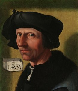Portrett av Jacob Cornelisz van Oostsanen (ca. 1472/77-1528/33) av Jacob Cornelisz van Oostsanen (workshop of)