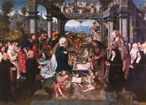 Tilbedelse av barnet av Jacob Cornelisz van Oostsanen