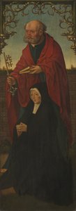 Sankt Peter og en giver, Sankt Thomas omvendt, 152025 av Jacob Cornelisz. van Oostsanen