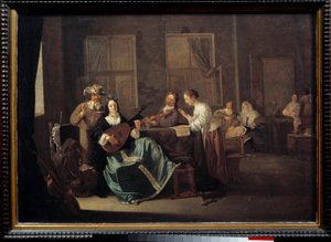 Konserten. Maleri av Jacob Duck (1600 - 1660) Ec. Flam.