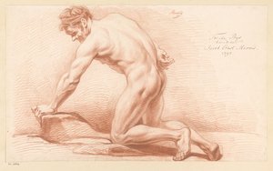 Knælende mann naken, sett fra siden (2. premie 1797)