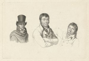 Portretter av Jan Kamphuysen, Dirk Versteegh og Hendrik de Flines av Jacob Ernst Marcus
