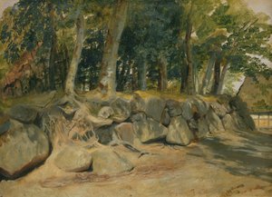 Steinmuren i Sottorf, 1839 (olje på papir på kort)
