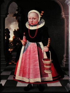 Portrett av en liten jente som holder en dukke og en kurv av Jacob Gerritsz Cuyp