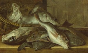 Et stilleben av fisk av Jacob Gillig