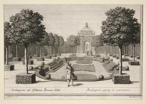 Hagescene: Boulingraine okkupert med Italia-trær av Jacob Gottlieb Thelot