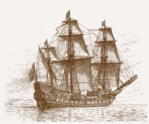 Det svenske flaggskipet Mars Makalös før slaget ved Gotland-Öland, 30.–31. mai 1564, ca. 1908 av Jacob Hagg