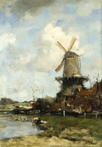 The Mill, Dutch Landscape, ca. 1880 (olje på lerret)