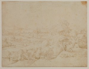 Landskap med by, 1500-tallet