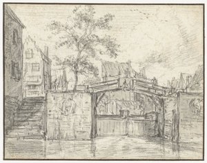 Oude Haarlemmersluis (gamle Haarlem-slusen) på Martelaarsgracht, Amsterdam av Jacob van Ruisdael