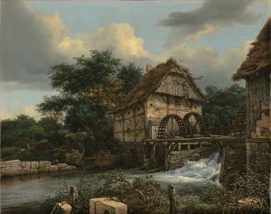 To vannmøller og en åpen sluse av Jacob van Ruisdael