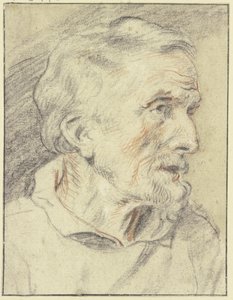 Brystbilde av en gammel mann i profil mot høyre av Jacob Jordaens