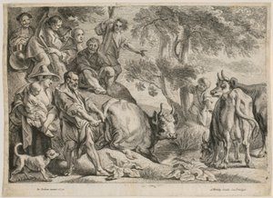 Cacus stjeler Herkules’ okse av Jacob Jordaens