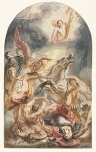 Saulus omvendelse med Kristus og korset, ca. 1645-1647. av Jacob Jordaens