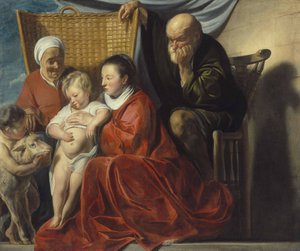 Den hellige familie med Anna og gutten Johannes av Jacob Jordaens