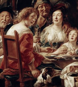 Kongen drikker, detalj (olje på lerret av Jacob Jordaens