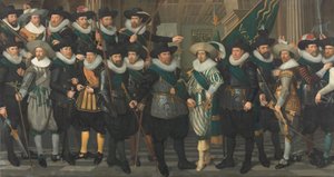 Borgergardister fra selskapet til kaptein Jacob Pieterszn Hooghkamer og løytnant Pieter Jacobszn van Rijn av Jacob Lyon