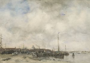 Utsikt over en by av Jacob Maris