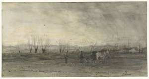 Landskap med en brøytebonde av Jacob Maris