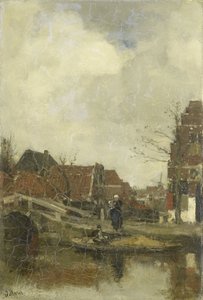 Gammelt nabolag ved vannet av Jacob Maris